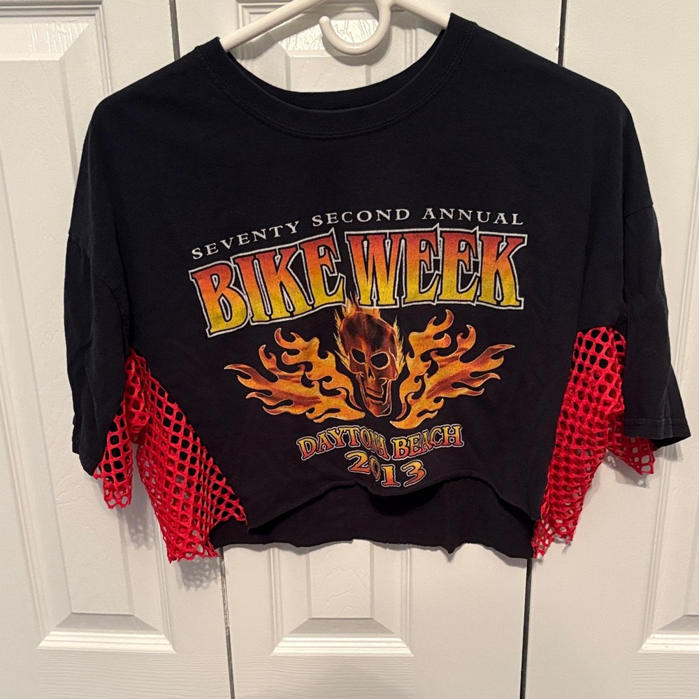 Black and Red Vintage Mesh Bike Week 2013 T-Shirt